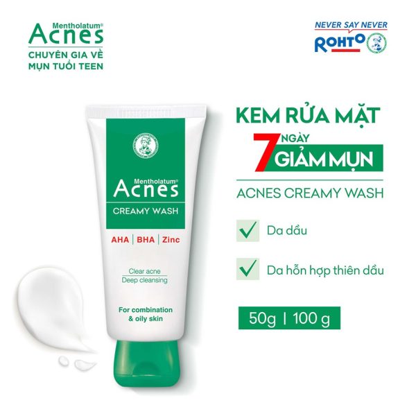 Kem Rửa Mặt Acnes Creamy Wash3