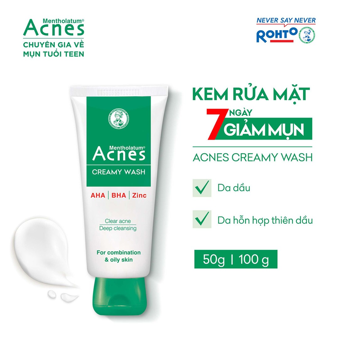 Kem Rửa Mặt Acnes Creamy Wash3