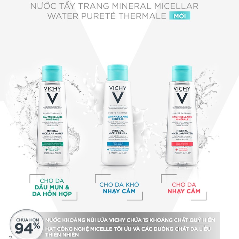 Vichy Purete Thermale Mineral Micellar Water For Combination To Oily Skin