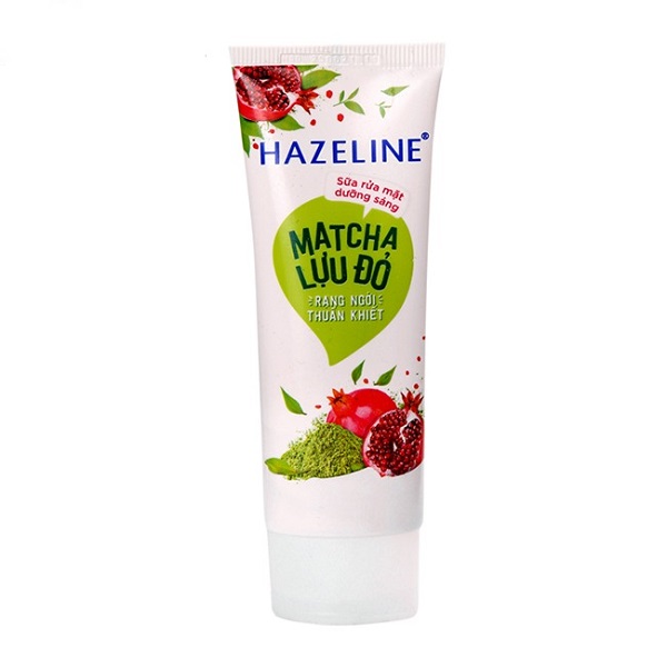 Sữa rửa mặt Hazeline dưỡng ẩm sáng mịn da Matcha lựu đỏ