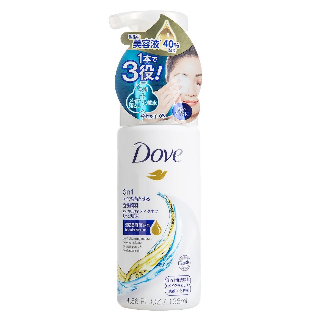Mousse Rửa Mặt Dove Beauty Serum 3-In-1 Cleansing Mousse Removes Makeup, Cleanses Pores & Moisturizes Skin