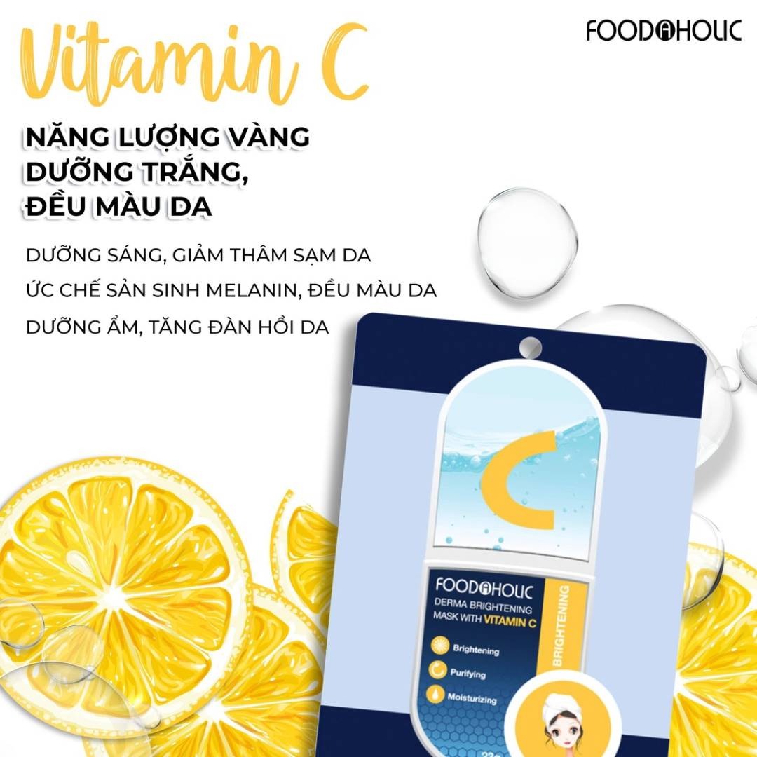 Mặt Nạ Foodaholic Derma Brightening Mask With Vitamin C