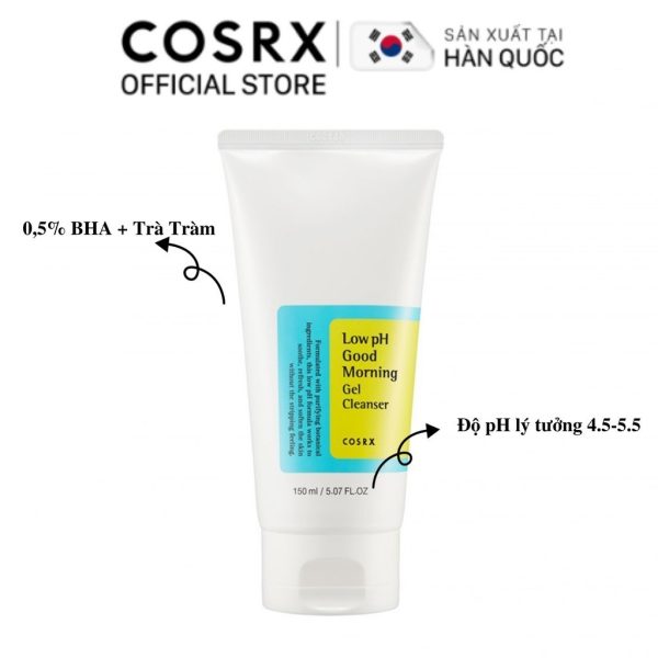 Sữa rửa mặt Cosrx Tràm Trà, 0,5 BHA Low pH Good Morning Gel Cleanser