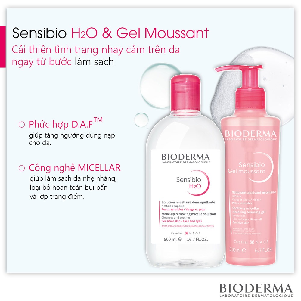 Nước tẩy trang Bioderma Sensibio H2O cho da nhạy cảm