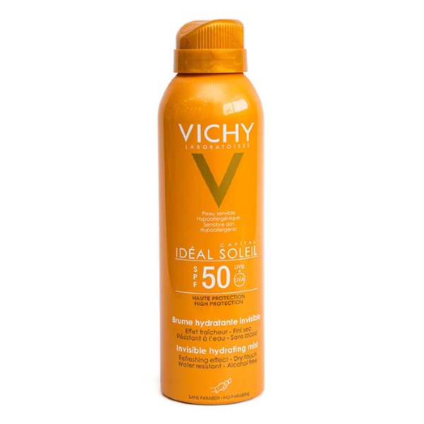 Xịt chống nắng thoáng nhẹ kiềm dầu Vichy Ideal Soleil Fresh Face Mist SPF50 cho mọi loại da